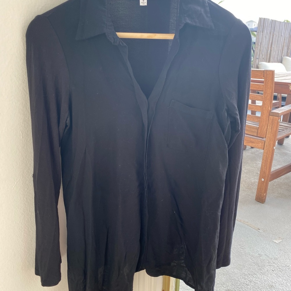 Black high low blouse
